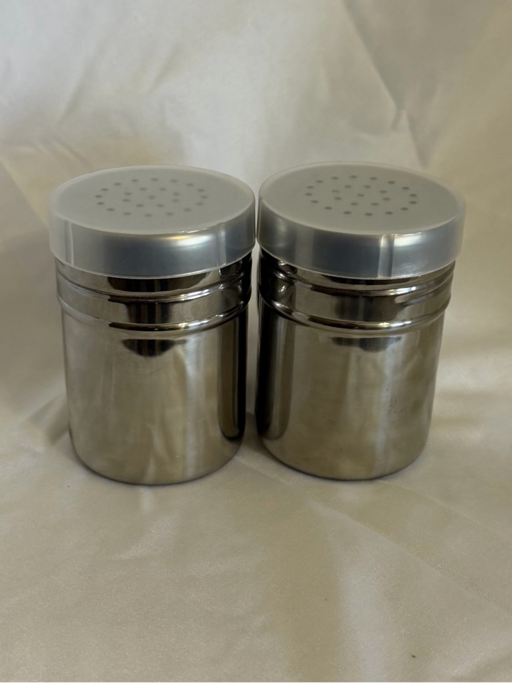 Stainless Steel Salt and Pepper Shaker Set - Silver